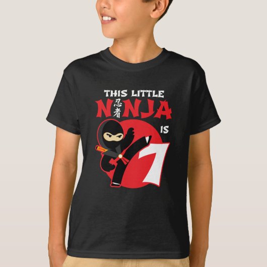 7e Verjaardag 7 Jaar Oud Kinder Feest Kleine Ninja T-shirt (Voorkant)
