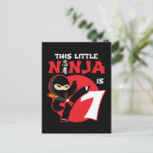 7e verjaardag 7 jaar oude kinderfeestje Kleine Nin Briefkaart (Staand voorkant)