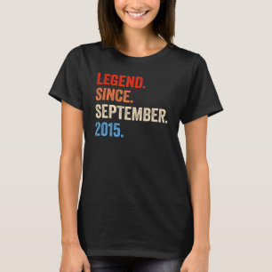 7e verjaardag 7 jaar oude legende sinds 2 septembe t-shirt
