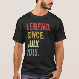 7e verjaardag 7 jaar oude legende sinds juli 2015 t-shirt