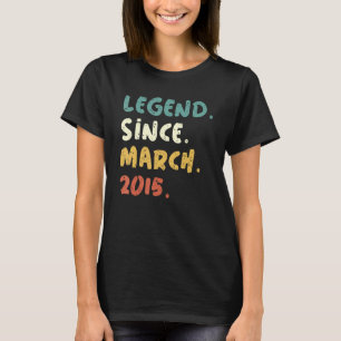 7e verjaardag 7 jaar oude leggende sinds maart 201 t-shirt