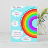 7e verjaardag 7 Regenboog kleuren Kaart (Staand voorkant)