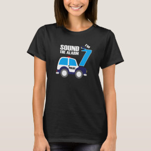 7e verjaardag 7 Zeven jaar oude politiewagen Cop O T-shirt