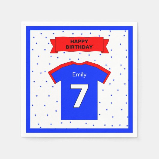 7e verjaardag aangepaste naam voor jongens en meis servetten (Voorkant)