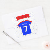 7e verjaardag - Aangepaste tekst en naam Vierkante Sticker (Envelop)