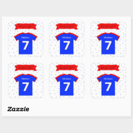 7e verjaardag - Aangepaste tekst en naam Vierkante Sticker