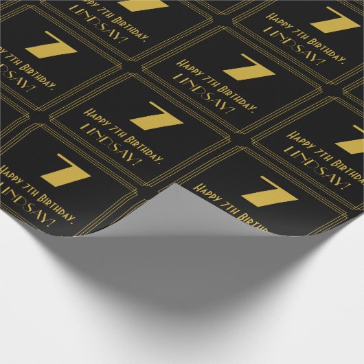 7e verjaardag - Art Deco Geïnspireerde look "7" en Cadeaupapier (Hoek)