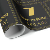 7e verjaardag - Art Deco Geïnspireerde look "7" en Cadeaupapier (Rol Hoek)