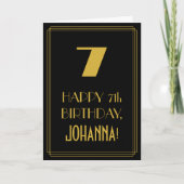 7e verjaardag - Art Deco Geïnspireerde look "7" en Kaart (Voorkant)