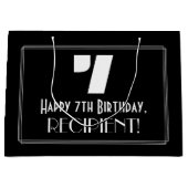 7e verjaardag ~ Art Deco Geïnspireerde look "7" +  Groot Cadeauzakje (Voorkant)