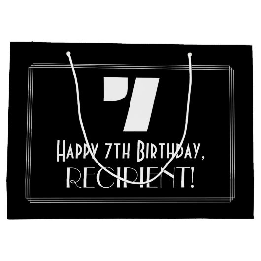 7e verjaardag ~ Art Deco Geïnspireerde look "7" +  Groot Cadeauzakje (Achterkant)