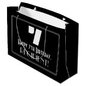 7e verjaardag ~ Art Deco Geïnspireerde look "7" +  Groot Cadeauzakje (Achterkant Gekanteld)