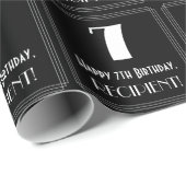 7e verjaardag - Art Deco Geïnspireerde look "7", n Cadeaupapier (Rol Hoek)