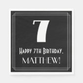 7e verjaardag ~ Art Deco Geïnspireerde look "7", n Servet (Voorkant)