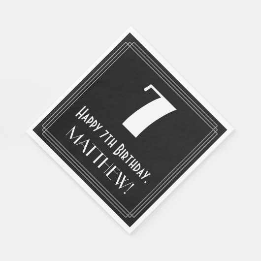 7e verjaardag ~ Art Deco Geïnspireerde look "7", n Servet (Hoek)