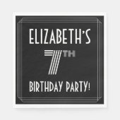 7e verjaardag: Art Deco Style + aangepaste naam Servet (Voorkant)