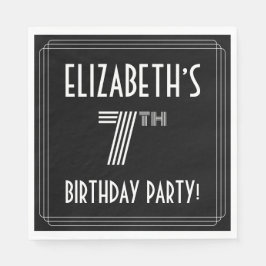 7e verjaardag: Art Deco Style + aangepaste naam Servet