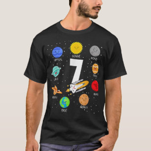 7e verjaardag astronaut 7 jaar oude verjaardag jon t-shirt