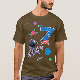 7e verjaardag Astronaut Birthday Boy 7 T-shirt