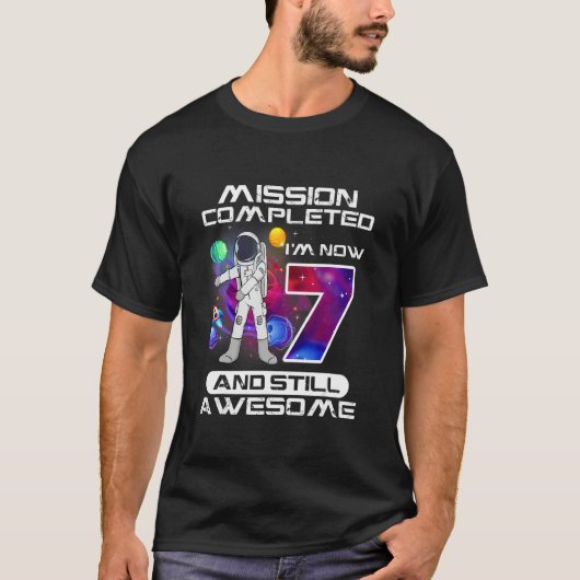 7e verjaardag Astronaut Space 7 jaar oude dag T-shirt (Voorkant)