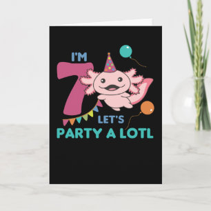 7e verjaardag Axolotl 7 jaar oude zoete Axolotl Kaart