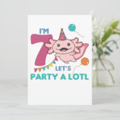 7e verjaardag Axolotl 7 jaar oude zoete Axolotl Kaart (Staand voorkant)