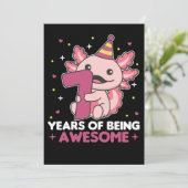 7e verjaardag Axolotl 7 jaar oude zoete Axolotl Kaart (Staand voorkant)