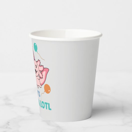 7e verjaardag Axolotl 7 jaar oude zoete Axolotl Papieren Bekers (Links)