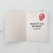 7e verjaardag ballon met tabletkat kaart (Binnen)