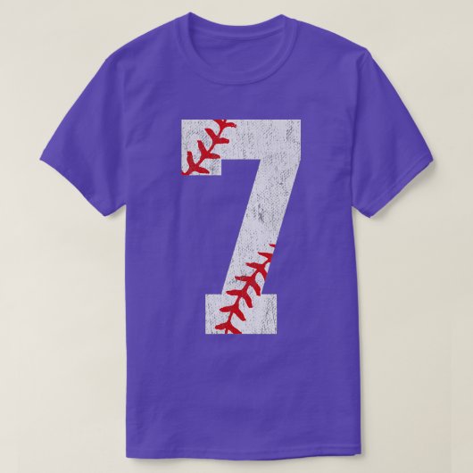 7e verjaardag Baseball Big Nummer 7 7 jaar oud T-shirt (Design voorkant)