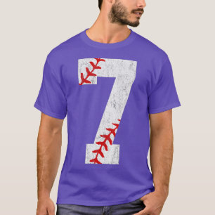 7e verjaardag Baseball Big Nummer 7 7 jaar oud T-shirt