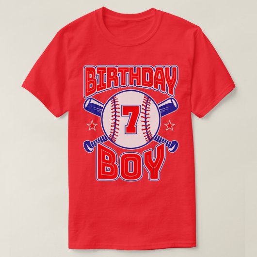 7e verjaardag Baseball Big Nummer 7 7 jaar oud T-shirt (Design voorkant)