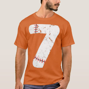 7e verjaardag Baseball Big Nummer 7 7 jaar oud T-shirt