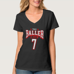 7e verjaardag basketbal 7 jaar oud bday 1 t-shirt