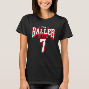 7e verjaardag basketbal 7 jaar oud bday 1 t-shirt