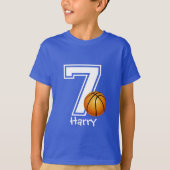 7e verjaardag basketbal op maat-2 t-shirt (Voorkant)