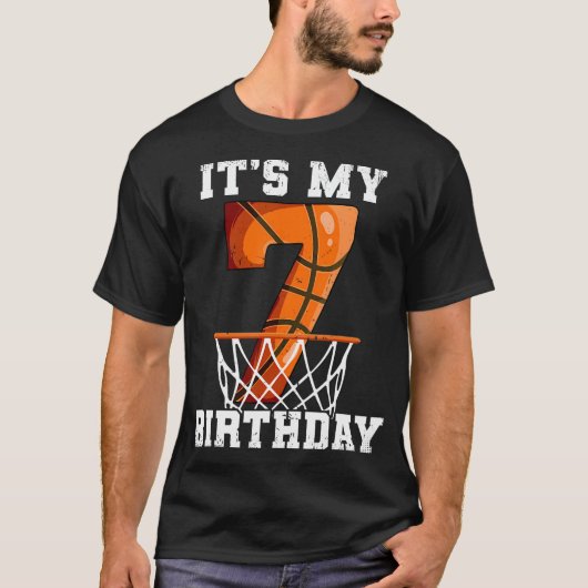7e verjaardag basketbal t-shirt (Voorkant)