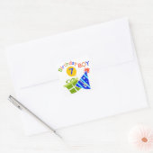 7e verjaardag - Birthday Boy Vierkante Sticker (Envelop)