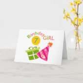 7e verjaardag - Birthday Girl Kaart (Gele Bloem)