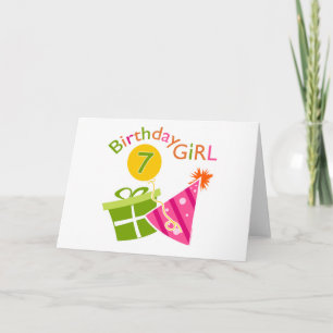 7e verjaardag - Birthday Girl Kaart