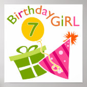 7e verjaardag - Birthday Girl Poster (Voorkant)