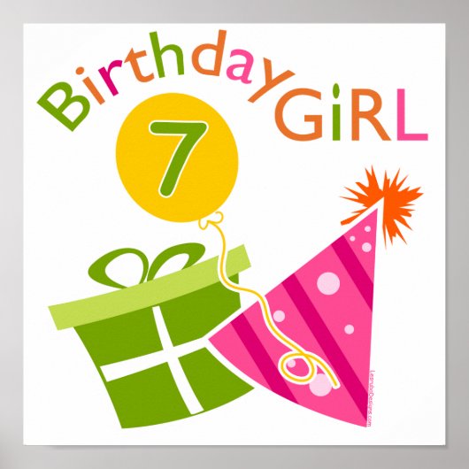 7e verjaardag - Birthday Girl Poster (Voorkant)