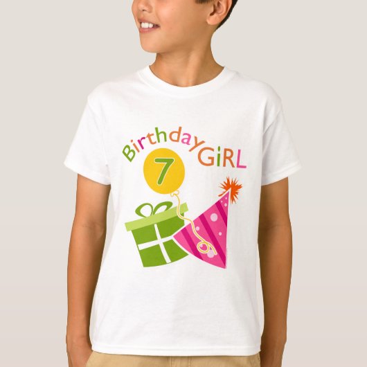 7e verjaardag - Birthday Girl T-shirt (Voorkant)