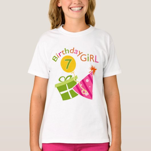 7e verjaardag - Birthday Girl T-shirt (Voorkant)