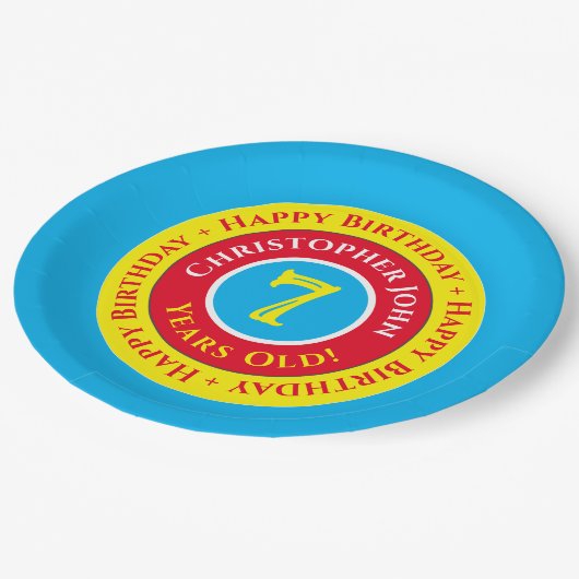 7e verjaardag Bord papier (Gekanteld)