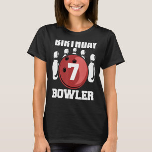 7e verjaardag Bowler 7 jaar oude Bowling Kinder Pl T-shirt