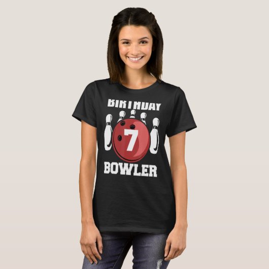 7e verjaardag Bowler 7 jaar oude Bowling Kinder Pl T-shirt (Voorkant volledig)