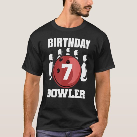 7e verjaardag Bowler 7 jaar oude Bowling Kinder Pl T-shirt (Voorkant)