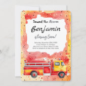 7e verjaardag brandweerwagen kaart (Voorkant)