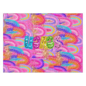 7e Verjaardag Bright Rainbow Gold Glitter Tafelkleed (Voorkant (Horizontaal))